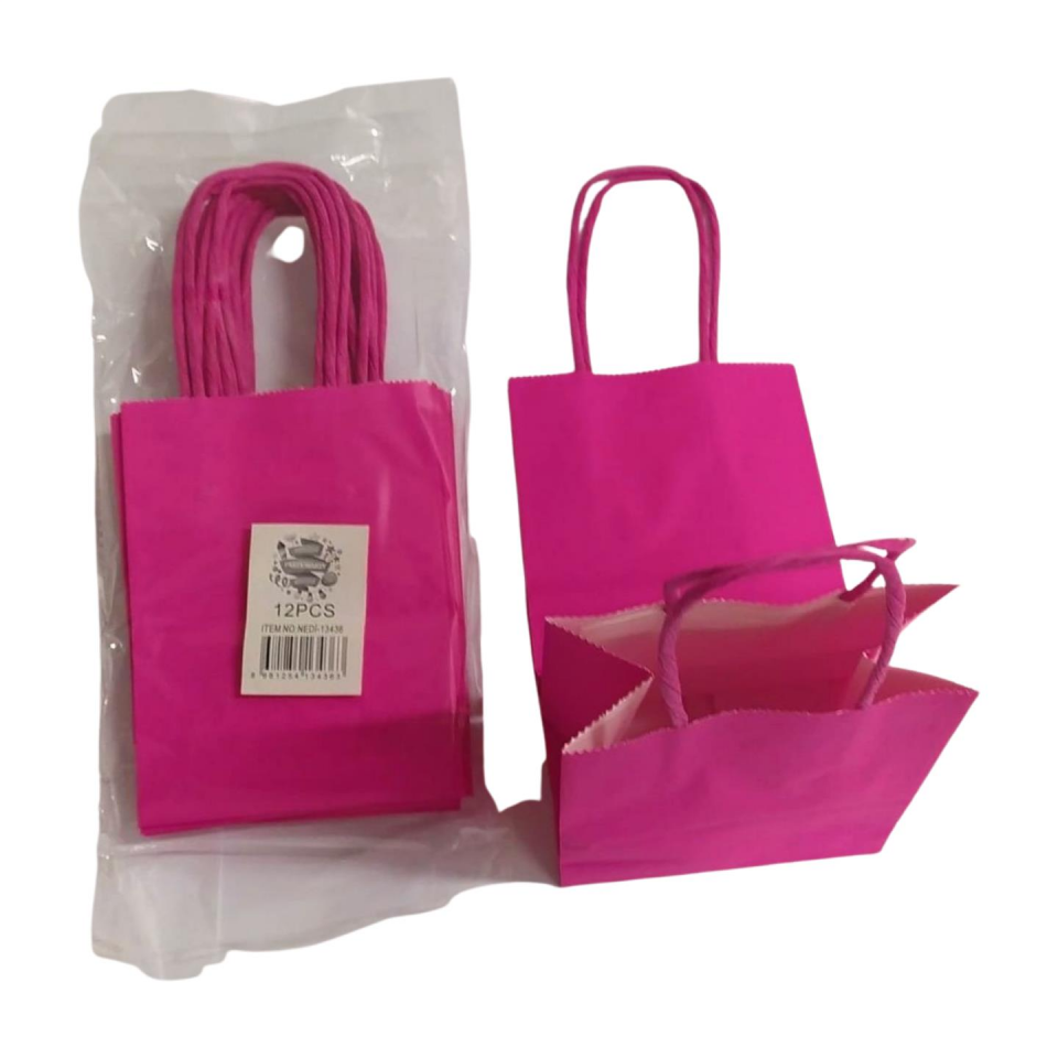 ÇANTA B.KRAFT BÜKÜM SAPLI FUSYA 12*15 CM 12 Lİ