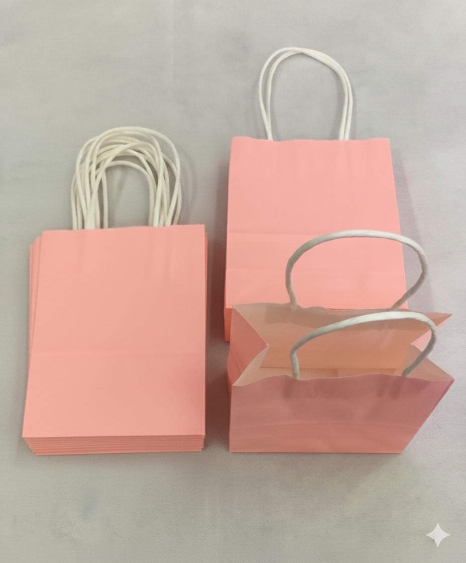 ÇANTA B.KRAFT BÜKÜM SAPLI PEMBE 12*15 CM 12 Lİ