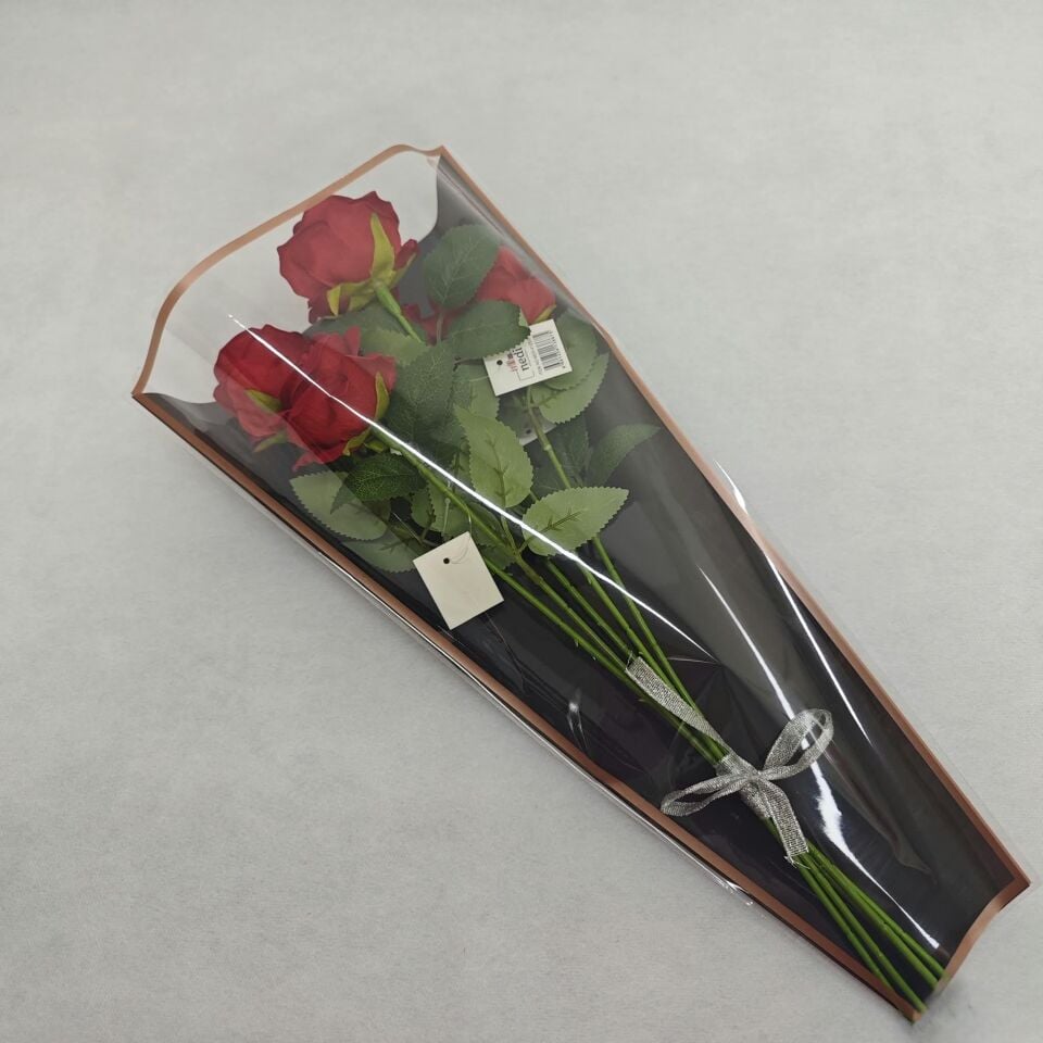 Buketlik OPP Altın Kenarlı Siyah 43x9x28 cm 50'li Paket