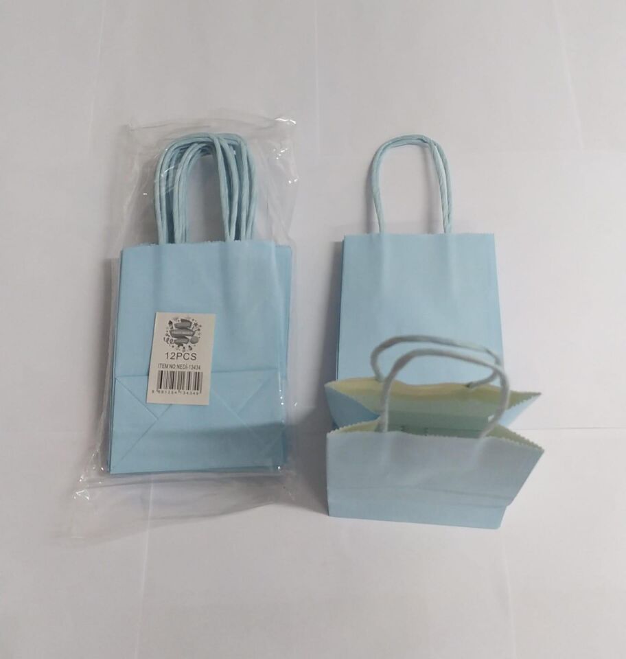 ÇANTA B.KRAFT BÜKÜM SAPLI A.MAVİ 12*15 CM 12 Lİ