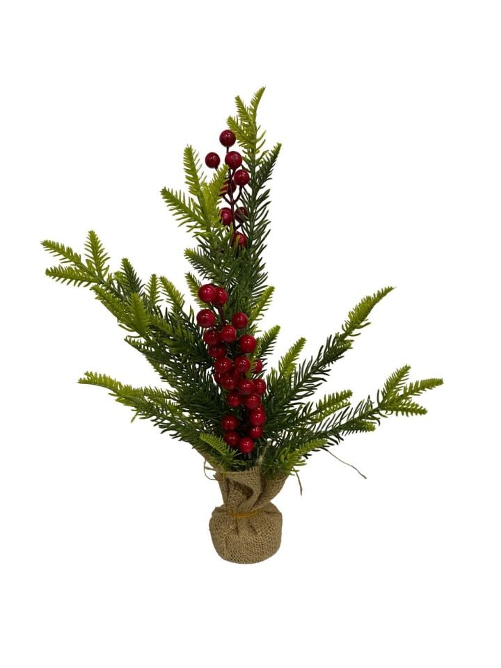 NOEL SÜS MASA ÜSTÜ ÇAM AĞACI KOKİNA SÜSLÜ 35CM