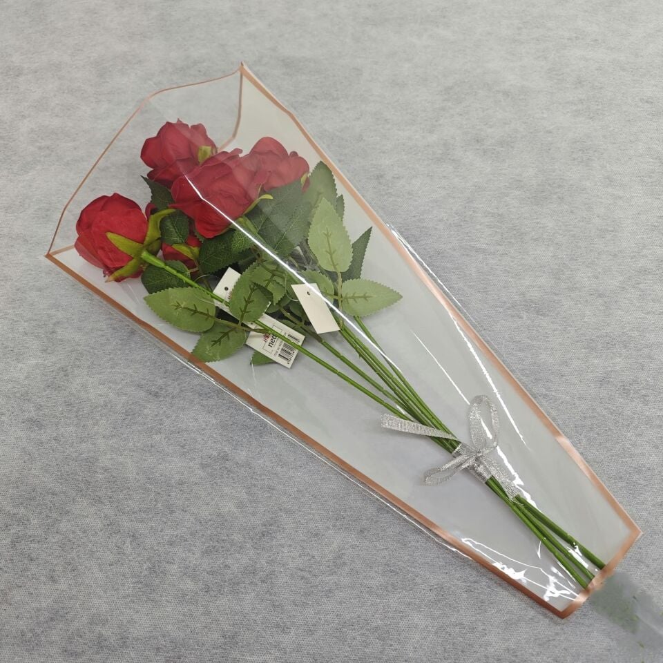 Buketlik OPP Altın Kenarlı Beyaz 43x9x28 cm 50'li Paket
