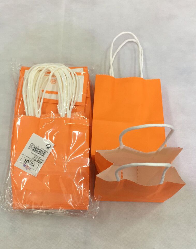 ÇANTA B.KRAFT BÜKÜM SAPLI TURUNCU 12*15 CM 12 Lİ