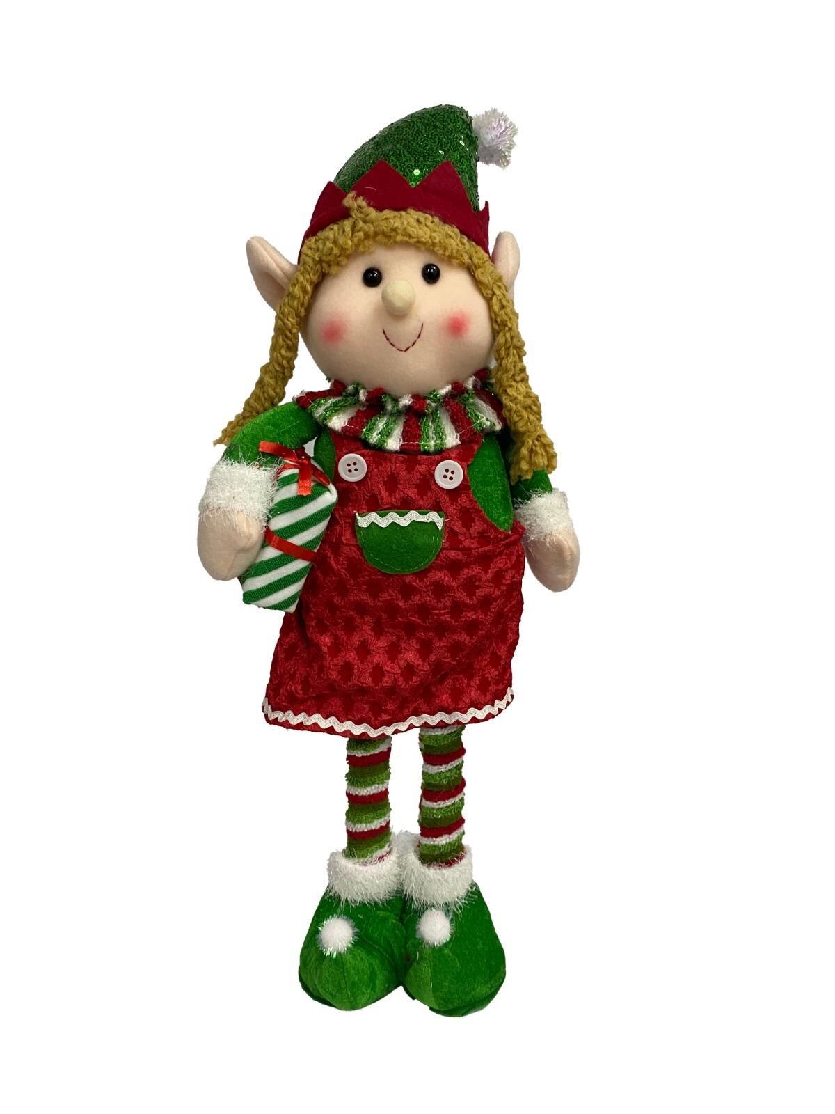 NOEL DEKORASYON ELF KIZ ERKEK PELUŞ SÜSLÜ 60 CM