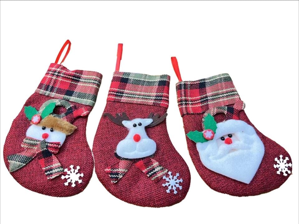 NOEL ÇORAP LÜX 18*22 NOELBABA,KARDAN ADAM,GEYİK