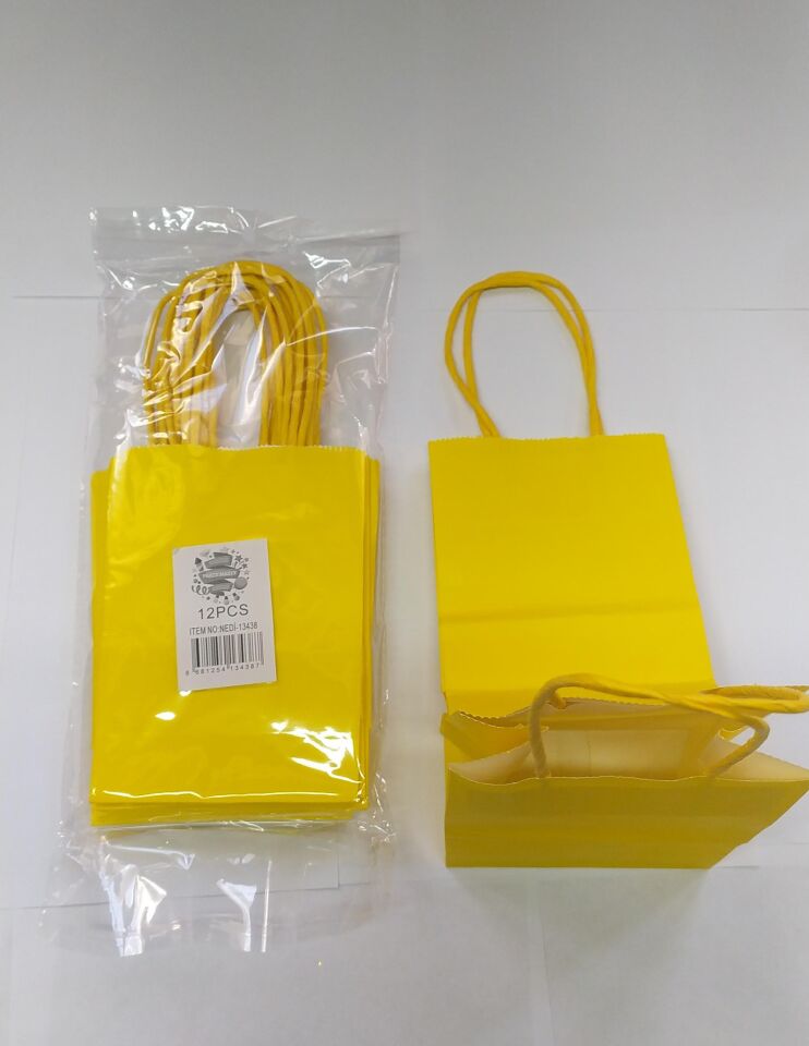 ÇANTA B.KRAFT BÜKÜM SAPLI SARI 12*15 CM 12 Lİ