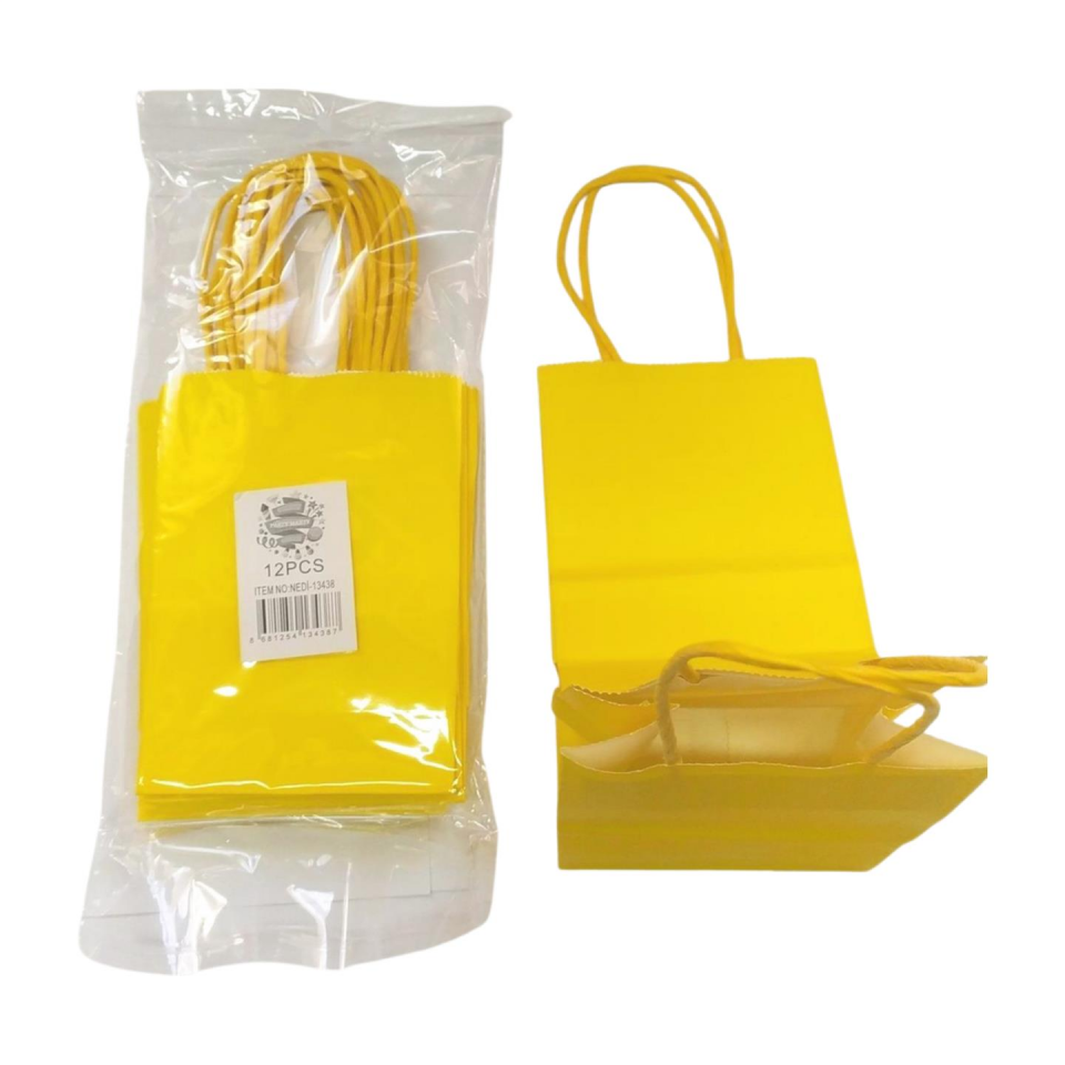 ÇANTA B.KRAFT BÜKÜM SAPLI SARI 12*15 CM 12 Lİ