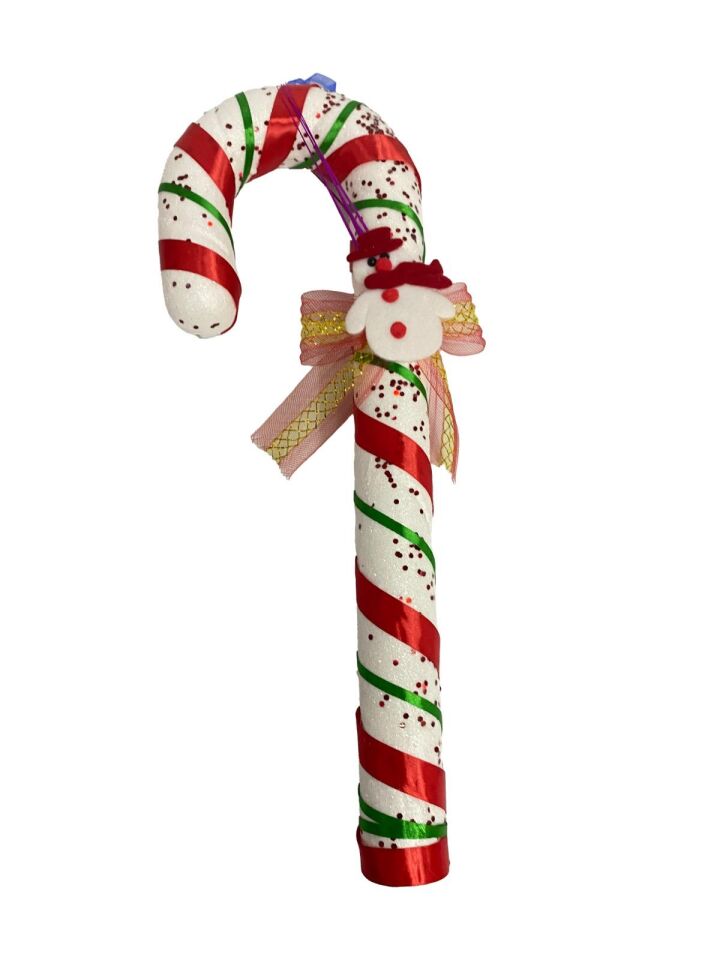 NOEL DEKORASYON SÜSLÜ BASTON STRAFOR 50 CM