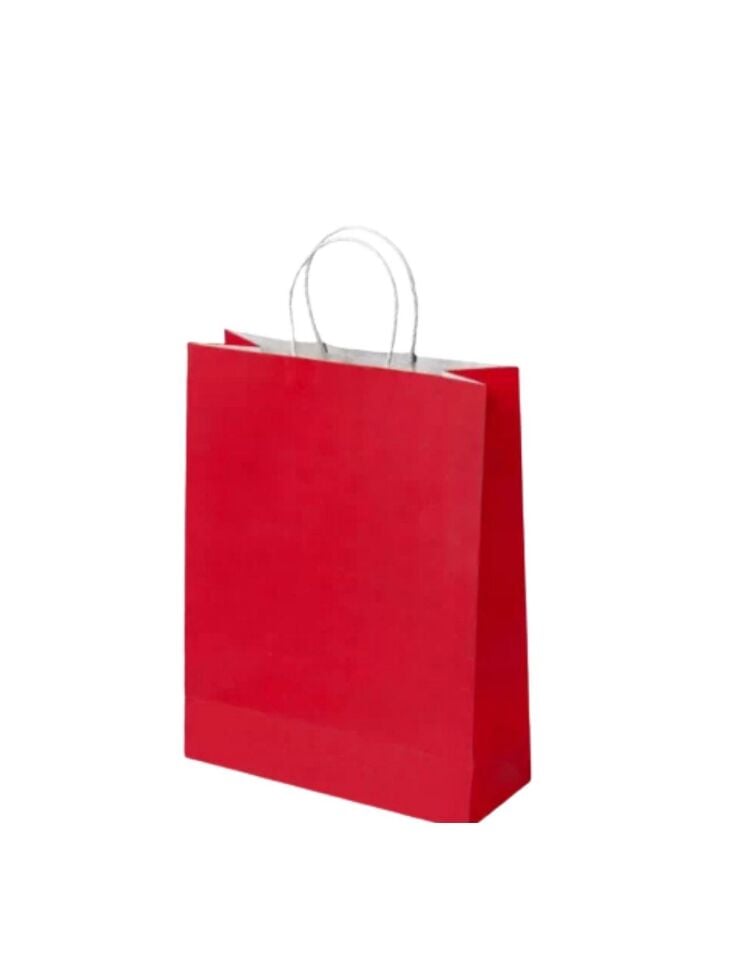 ÇANTA B.KRAFT BÜKÜM SAPLI KIRMIZI 12*15 CM 12 Lİ