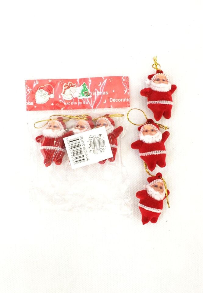 AĞAÇ SÜSÜ NOEL BABA 6 LI KIRMIZI