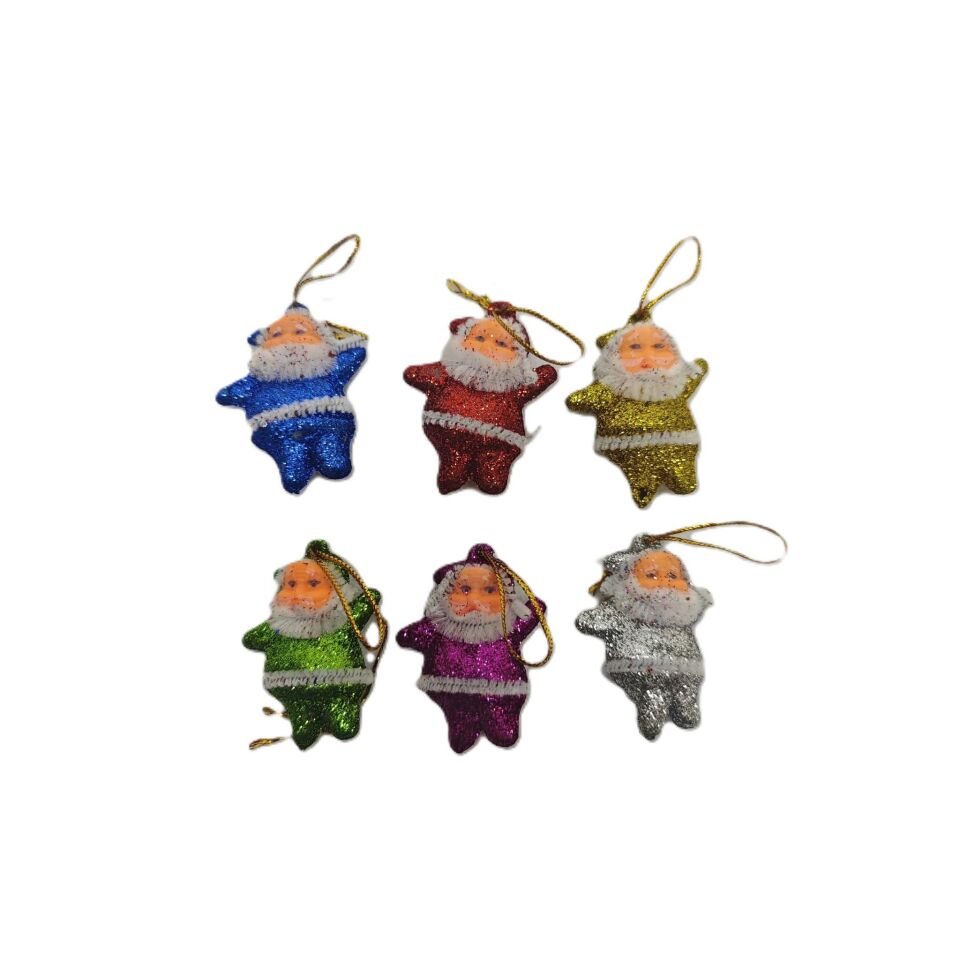 AĞAÇ SÜSÜ NOEL BABA RENKLİ 6 LI