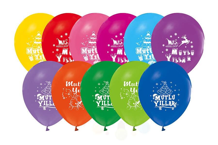BALON BASKILI MUTLU YILLAR 100'LÜ