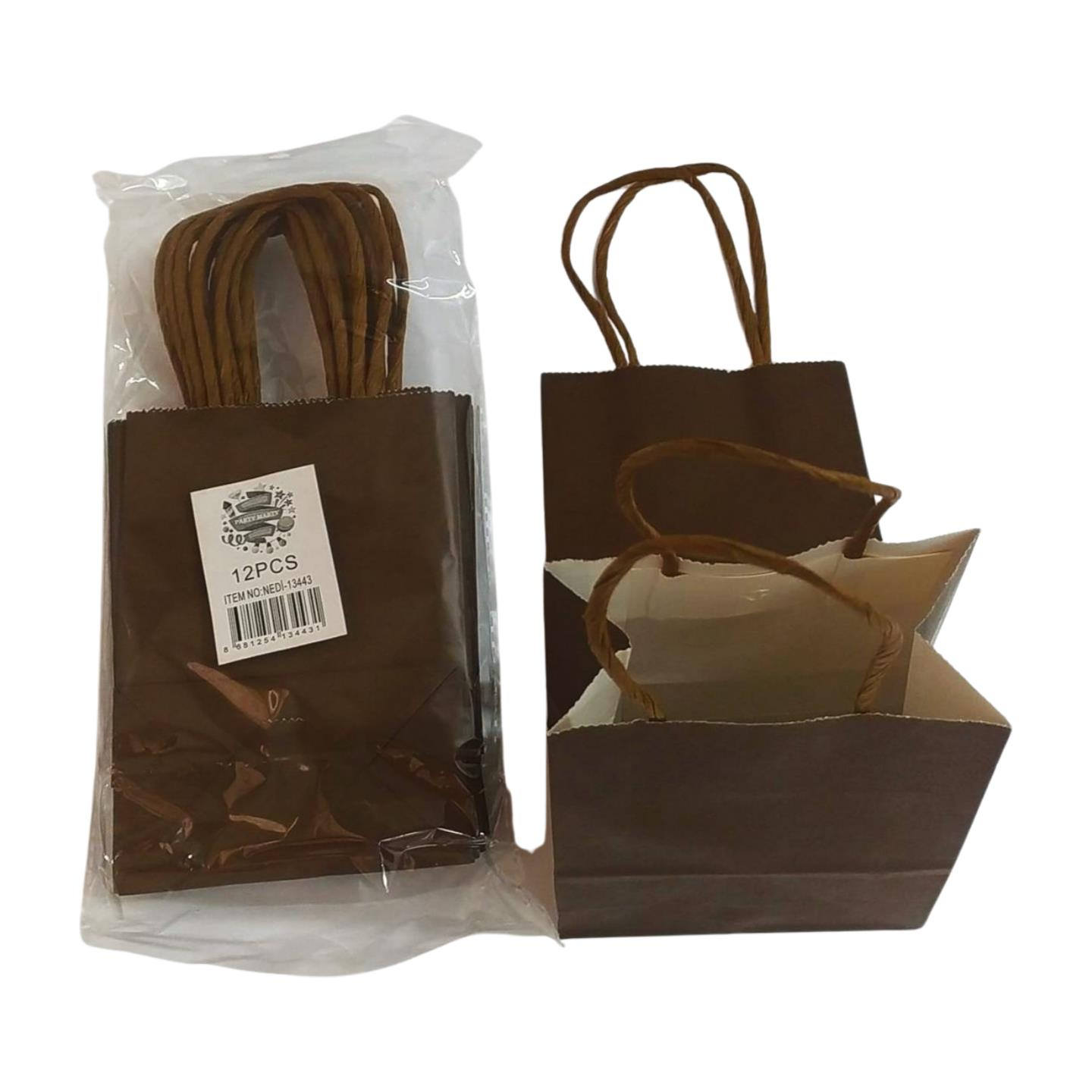 ÇANTA K.KRAFT BÜKÜM SAPLI KAHVERENGİ12*15 CM 12 Lİ