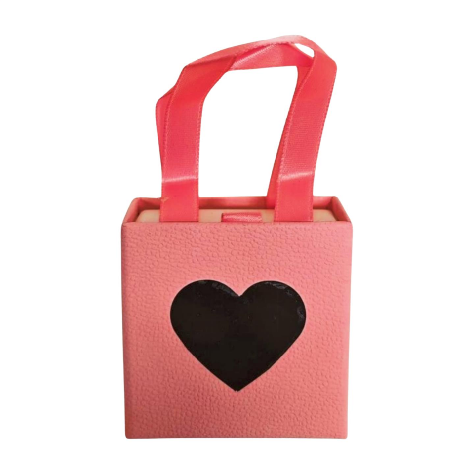 KUTU TEKLİ KARE KALP ÇERÇEVELİ 6*6 CM PEMBE