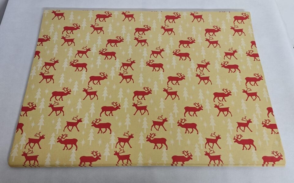 KRAFT  KAĞIT 70*100 KRAFT RENKLİ GEYİK DESENLİ 50