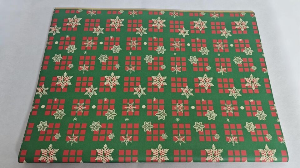 KRAFT  KAĞIT 70*100 YEŞİL KRAFT  KAR TANELİ 50 Lİ