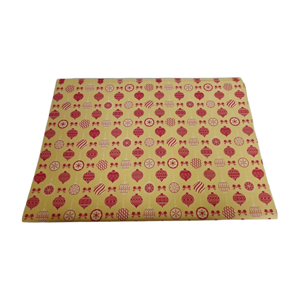 KRAFT  KAĞIT 70*100 KRAFT RENGİ TOPAÇ NOEL SÜSLÜ