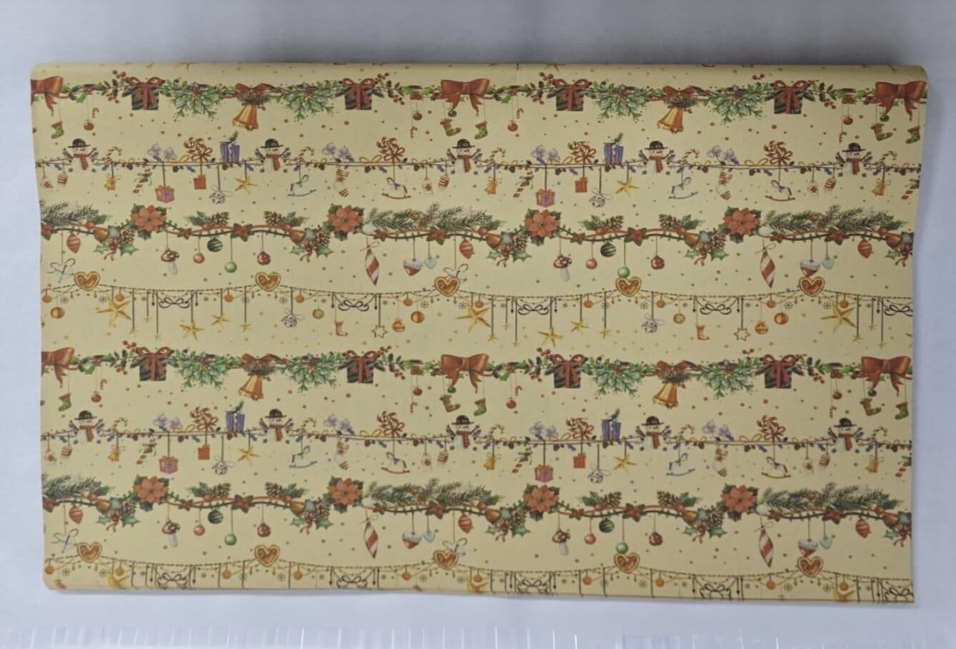 KRAFT KAĞIT 70*100 KRAFT RENKLİ NOEL SÜSLÜ 50 Lİ