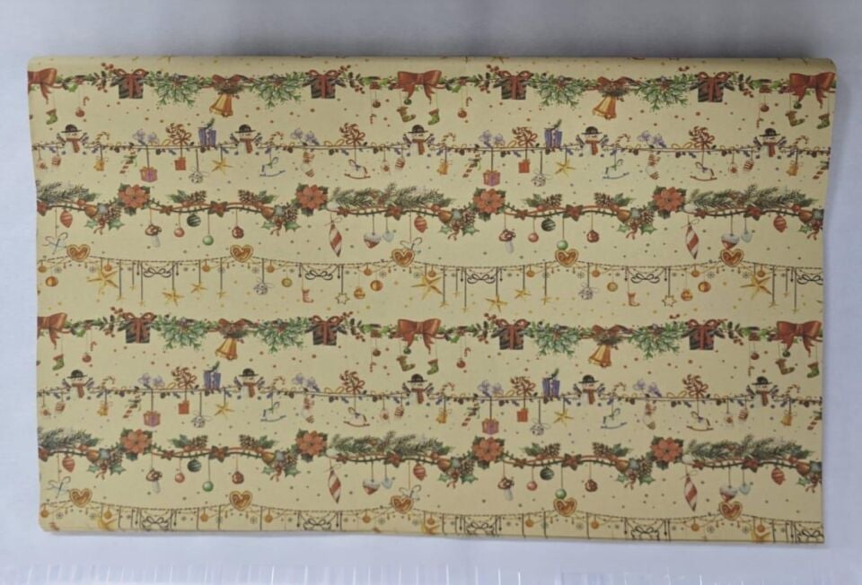 KRAFT KAĞIT 70*100 KRAFT RENKLİ NOEL SÜSLÜ 50 Lİ