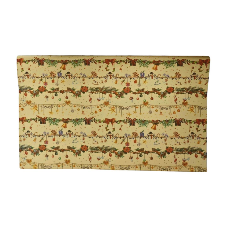 KRAFT KAĞIT 70*100 KRAFT RENKLİ NOEL SÜSLÜ 50 Lİ