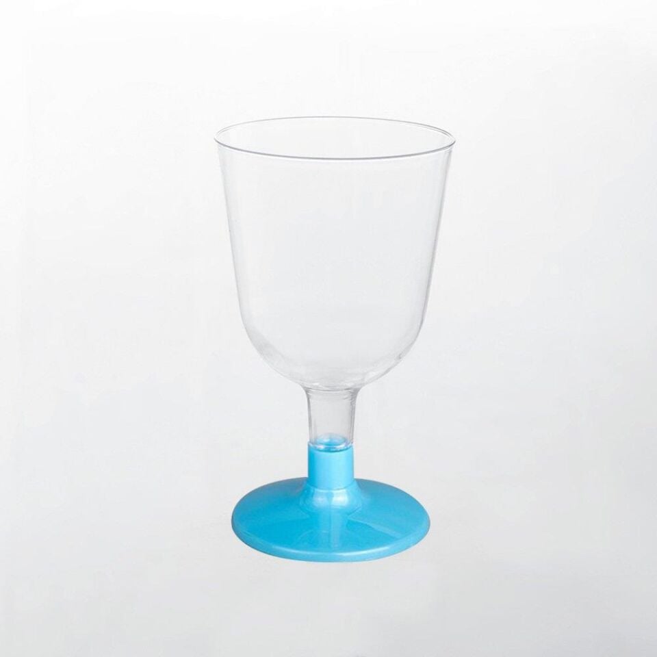 BARDAK PLASTİK AYAKLI KADEH 6 LI MAVİ