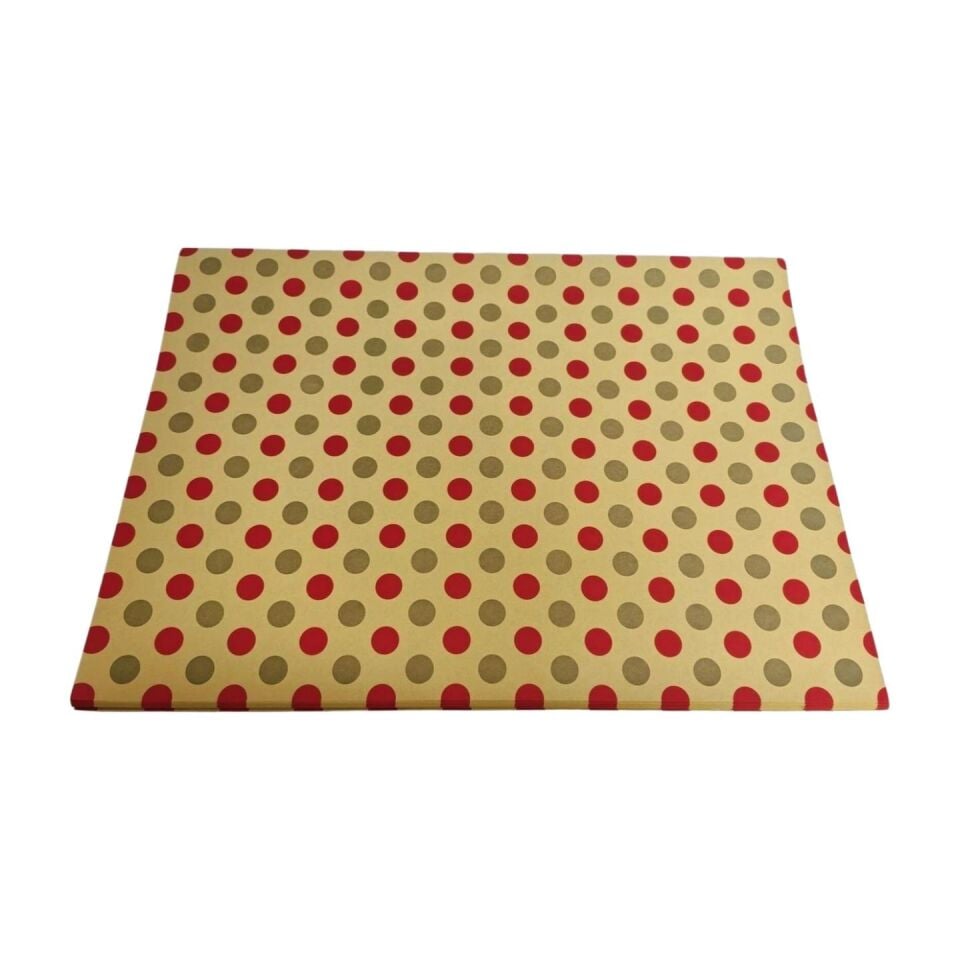 KRAFT KAĞIT 70*100 KRAFT KIRMIZI GÜMÜŞ PUANLI 50Lİ