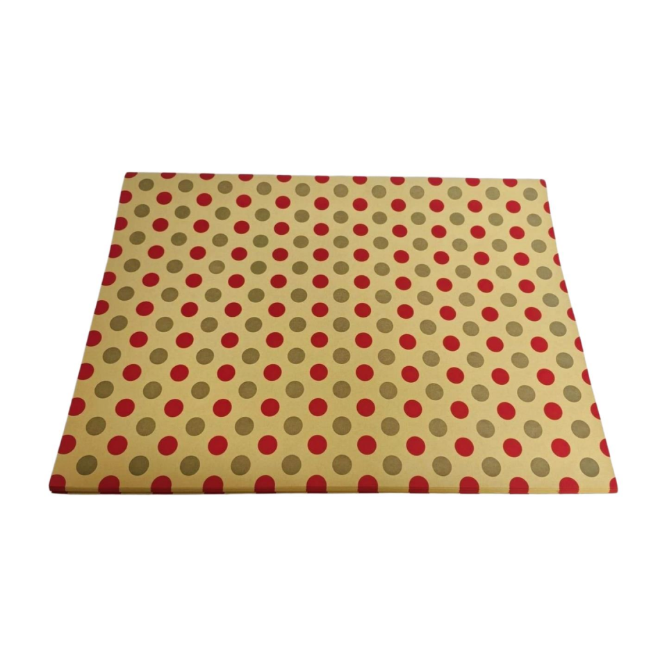 KRAFT KAĞIT 70*100 KRAFT KIRMIZI GÜMÜŞ PUANLI 50Lİ