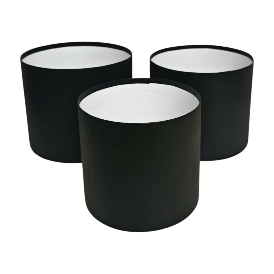 KUTU SİLİNDİR KAPAKSIZ SİYAH 3 LÜ SET