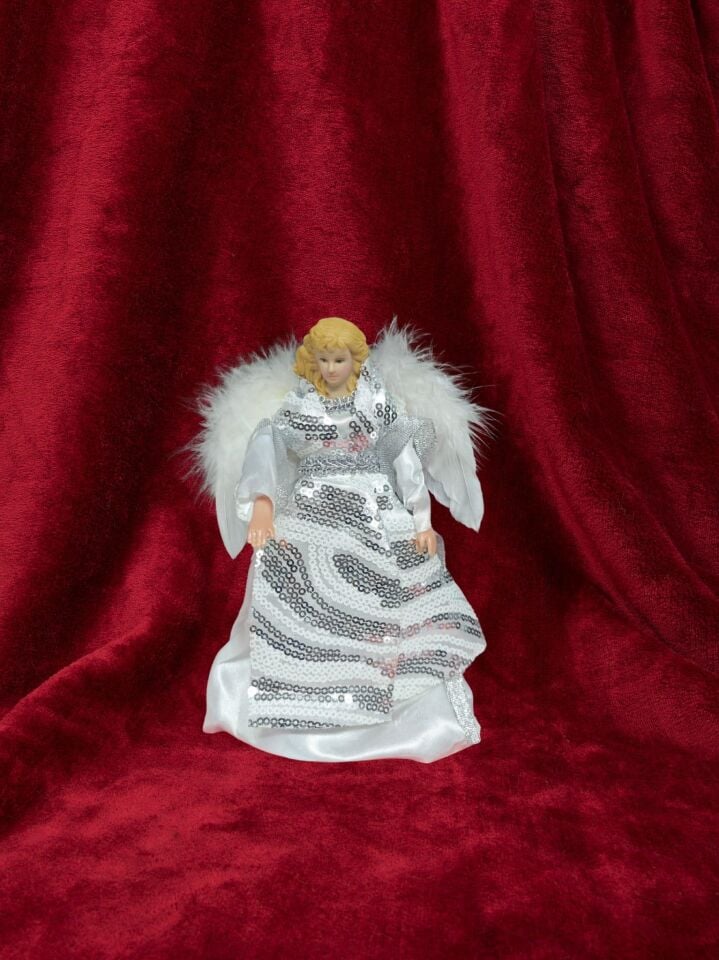 NOEL DEKO. MELEK ÇAM TEPELİĞİ VE SÜSÜ 17CM GÜMÜŞ
