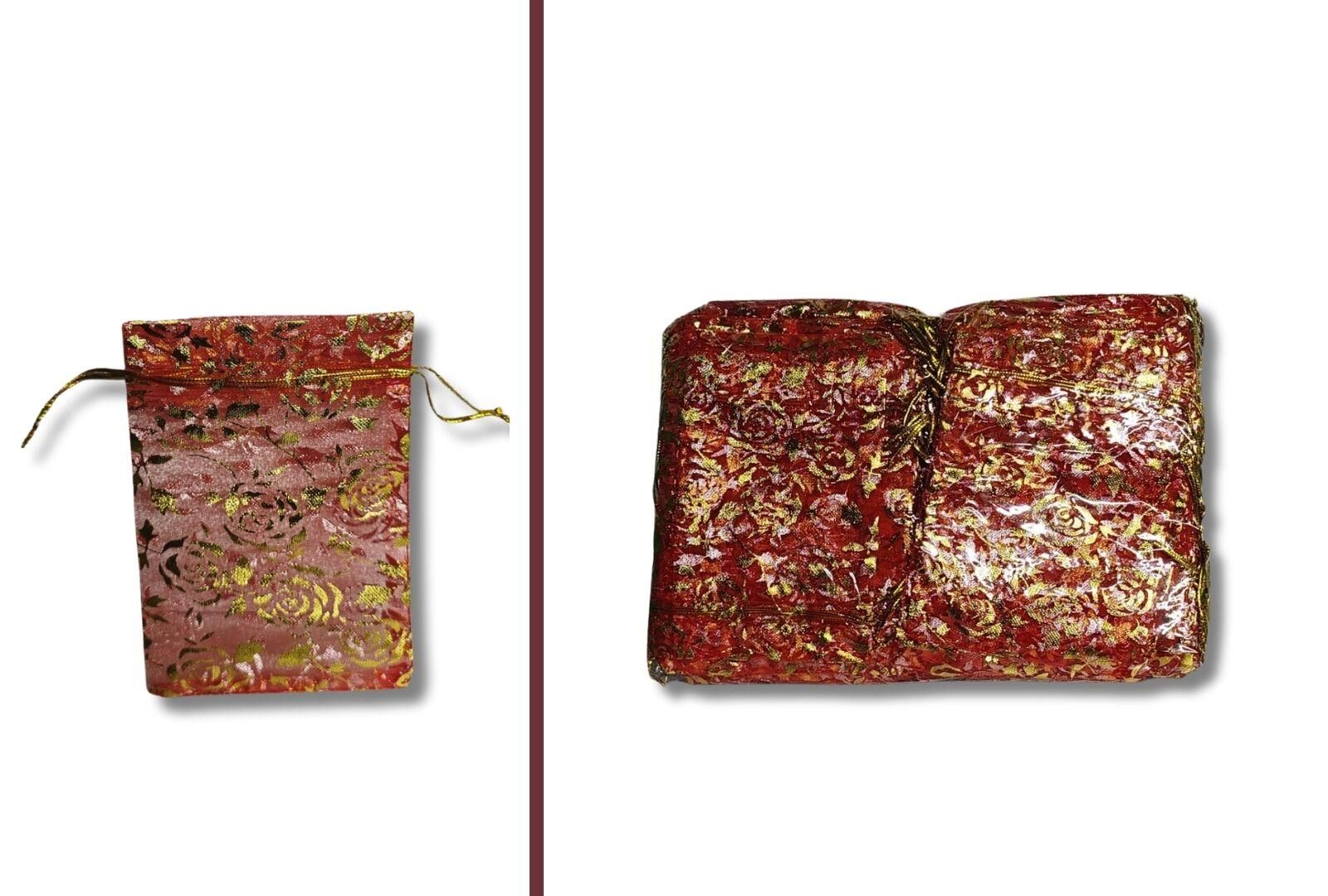 TÜL KESE SİMLİ DESENLİ KIRMIZI 10*14 CM 100 LÜ
