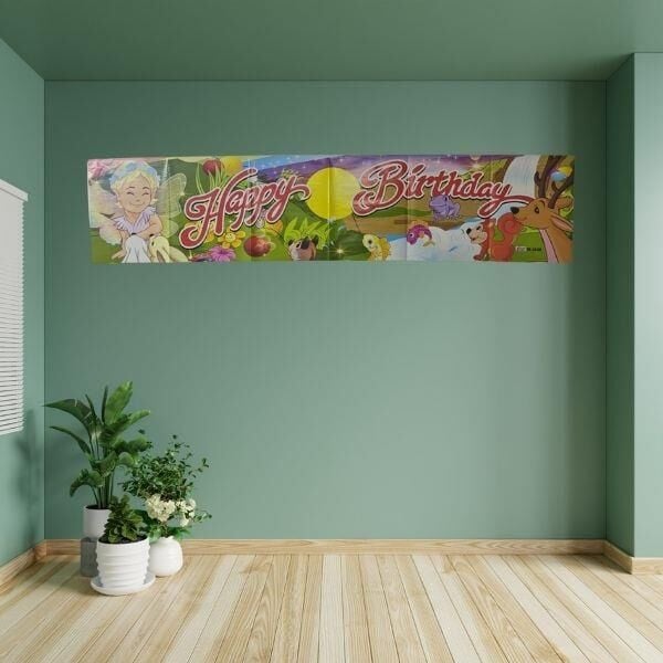 KAĞIT BANNER KARAKTERLİ HAPPY BIRTHDAY