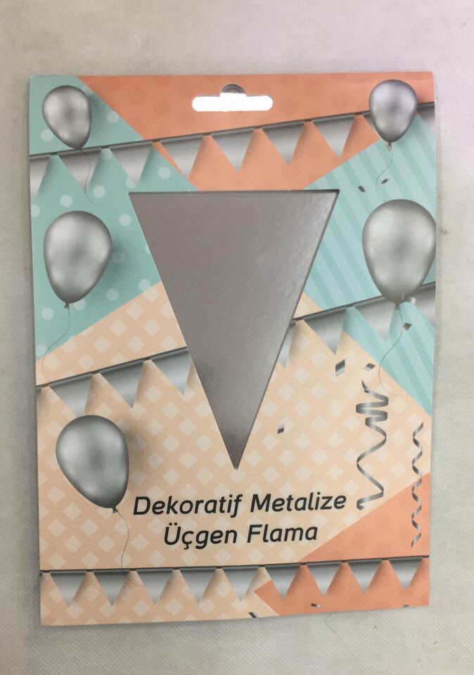 FLAMA ÜÇGEN DEKORATİF METALİK GÜMÜŞ