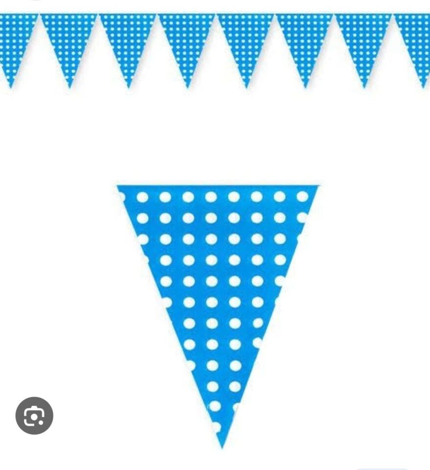 FLAMA ÜÇGEN TEMALI PUANTİYELİ MAVİ