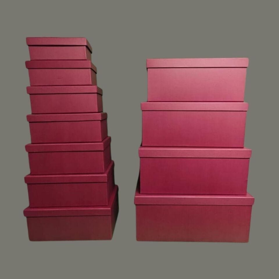 KUTU DİKDÖRTGEN BORDO 11 Lİ SET