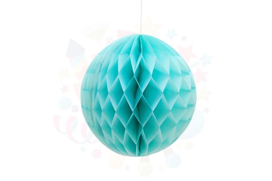 KAĞIT TOP SÜS PETEKLİ TEKLİ 25 CM MAVİ