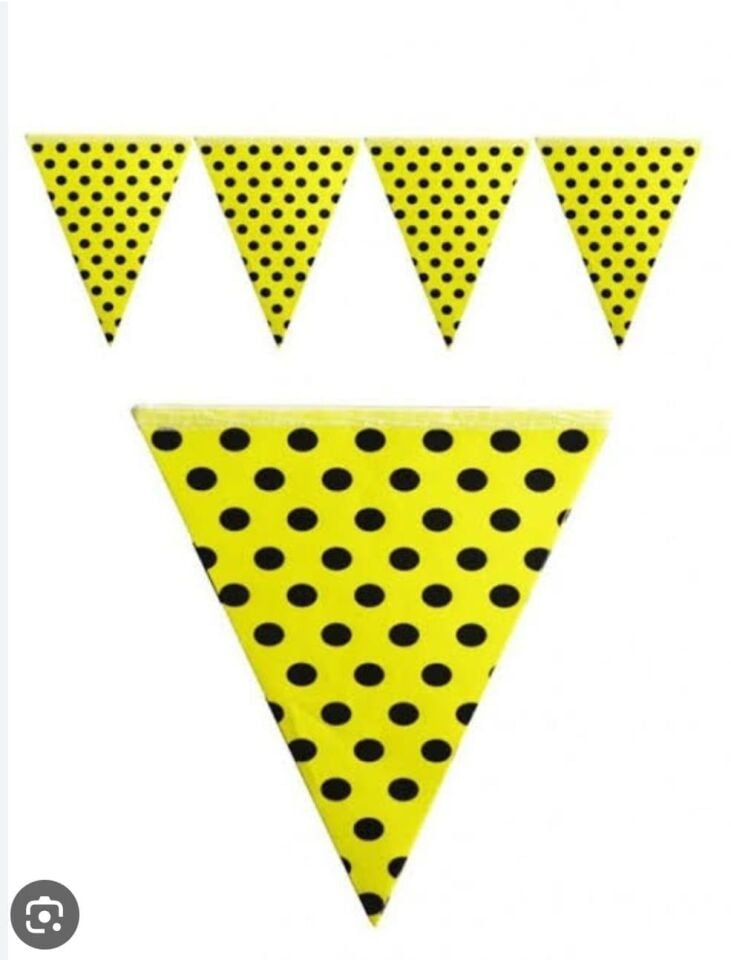 FLAMA ÜÇGEN TEMALI PUANTİYELİ SARI SİYAH