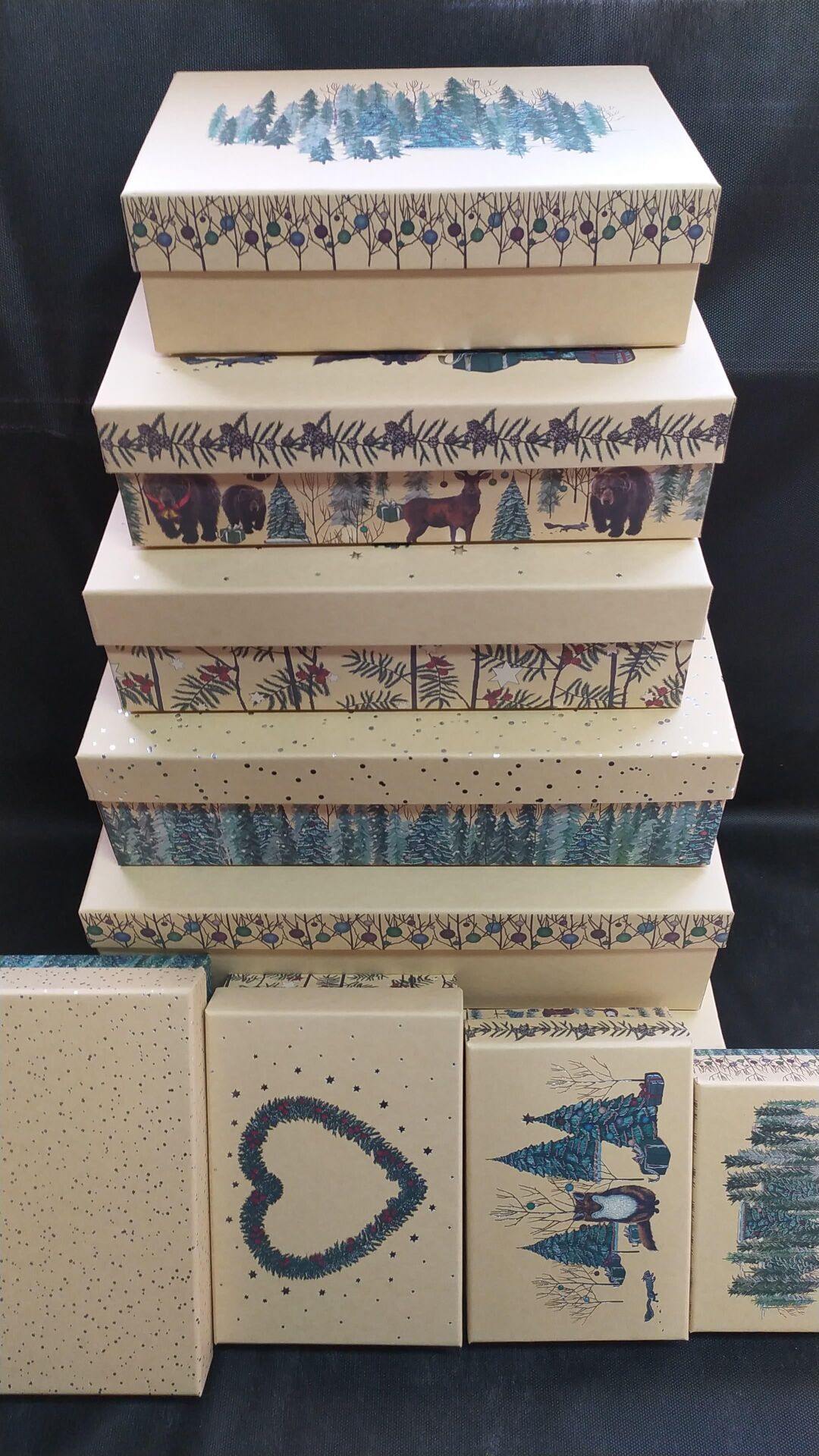 KUTU DİKDÖRTGEN 10 LU ÇAM AĞAÇLI HAYVAN FİGÜRLÜ