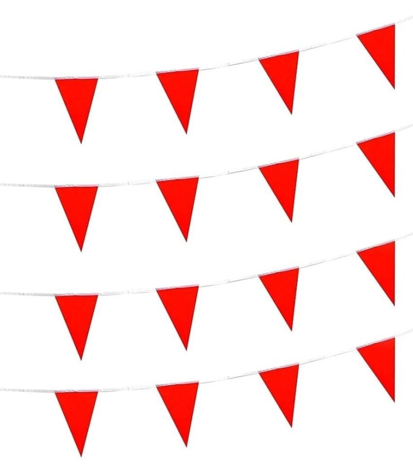 FLAMA ÜÇGEN TEMALI DÜZ KIRMIZI