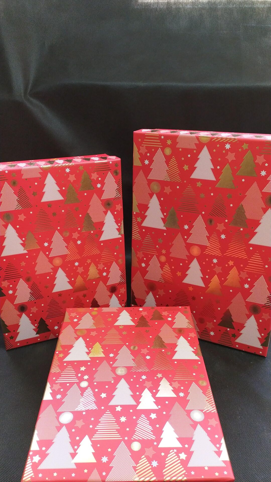 KUTU DİKDÖRTGEN 3 LÜ VARAKLI  ÇAM AĞAÇLI