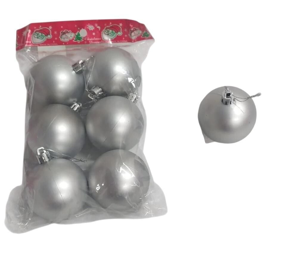 TOP SÜS 6 CM 6 LI MAT  GÜMÜŞ