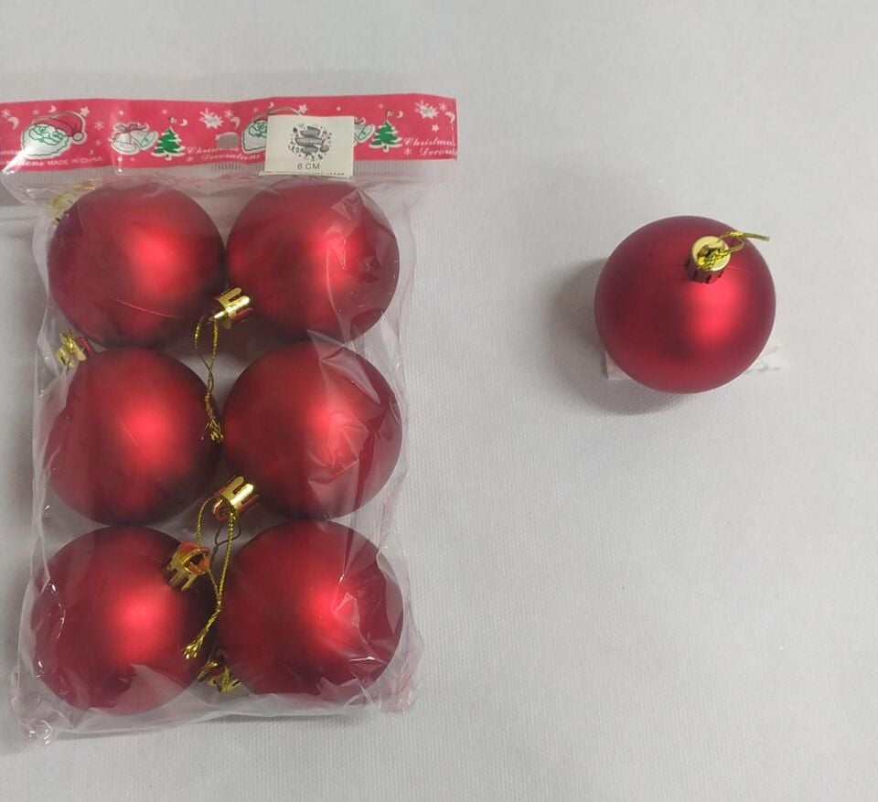 TOP SÜS 6 CM 6 LI MAT  KIRMIZI