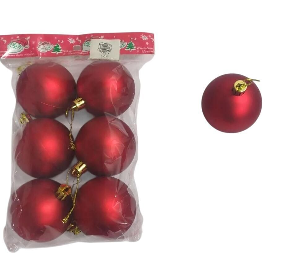 TOP SÜS 6 CM 6 LI MAT  KIRMIZI