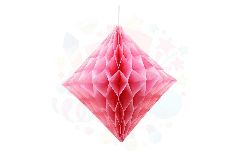 KAĞIT SÜS PETEK ELMAS 30CM PEMBE