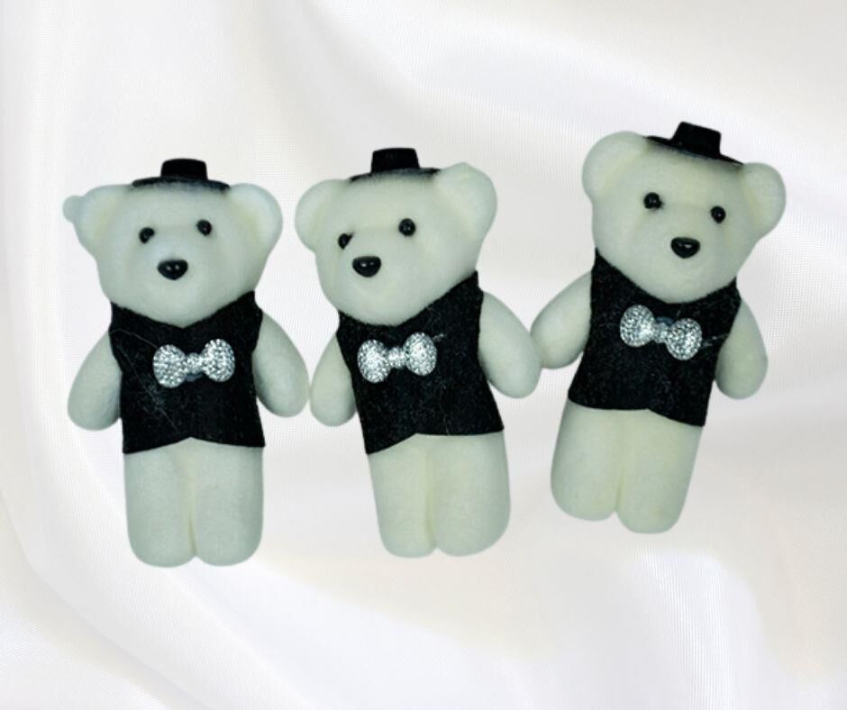 AYICIK FLOK YELEKLİ SİYAH 11 CM 10 LU