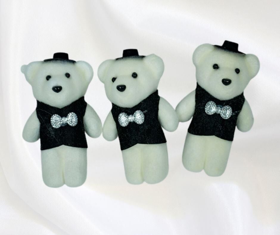 AYICIK FLOK YELEKLİ SİYAH 11 CM 10 LU