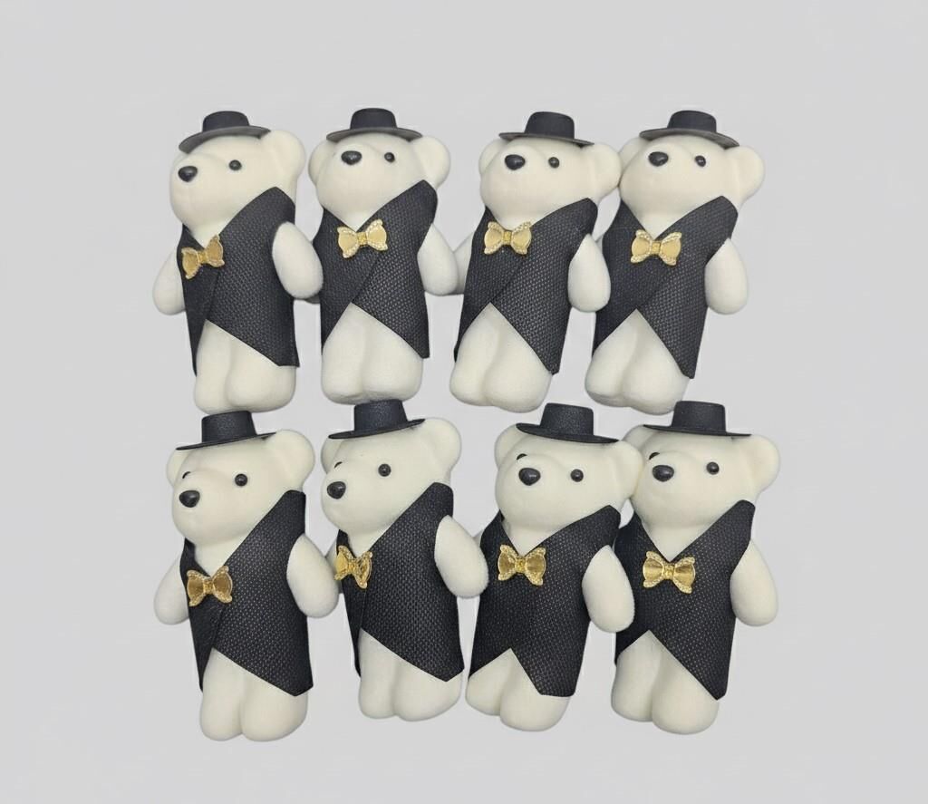 AYICIK FLOK YELEKLİ SİYAH 11 CM 10 LU