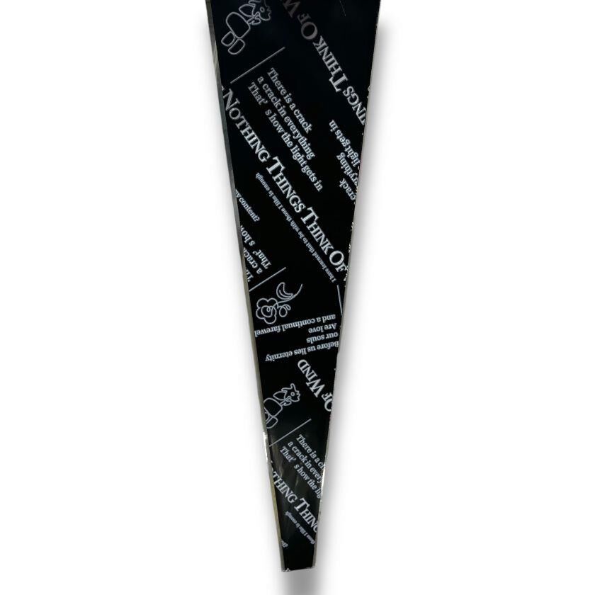 TEK GÜLLÜK OPP ÜÇGEN GAZETE BASKILİ SİYAH  50 Lİ