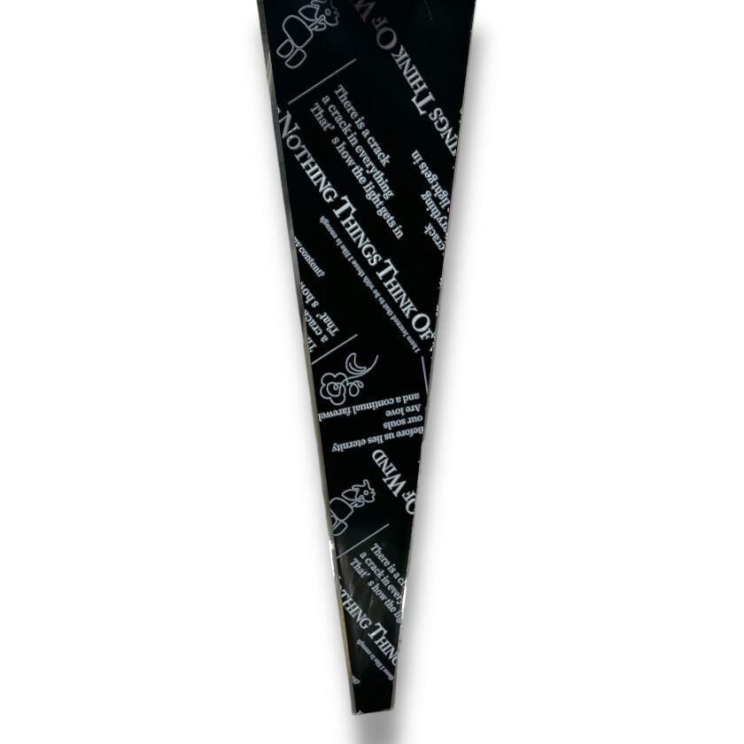 TEK GÜLLÜK OPP ÜÇGEN GAZETE BASKILİ SİYAH  50 Lİ