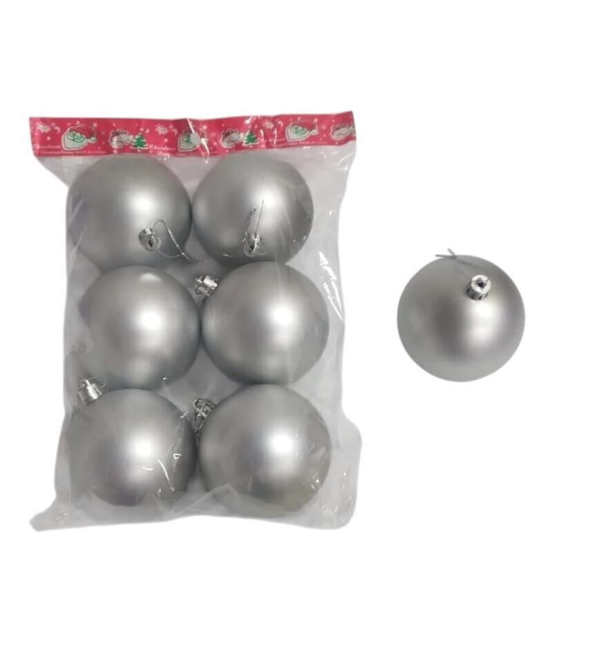 TOP SÜS 8 CM 6 LI MAT  GÜMÜŞ