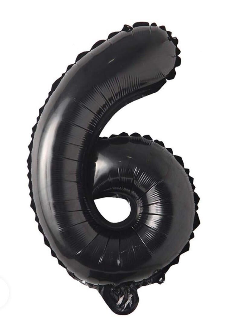 BALON FOLYO 40'' RAKKAM SİYAH 6 GRABO
